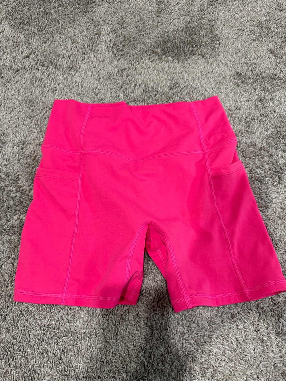 High-Waist Hot Pink Women's Biker Shorts